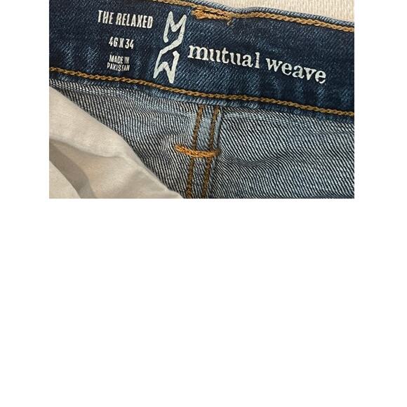 Mutual Weave Relaxed Blue Jeans Mens 46x34 - Picture 3 of 3